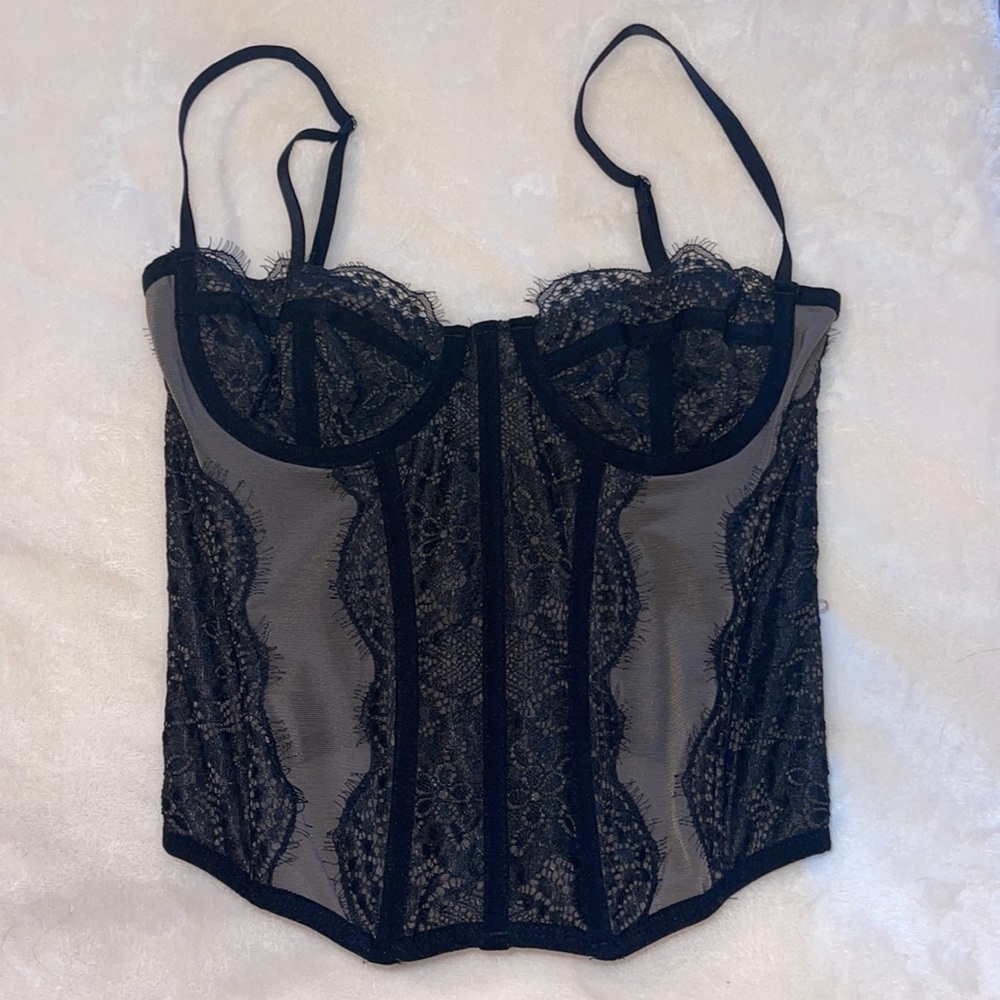 NW/oT Urban Outfitters “Out From Under Modern Love Corset” in washed black